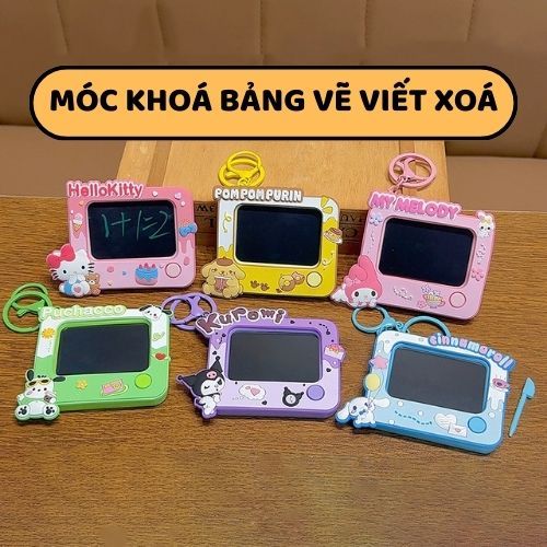 Đồ Chơi Móc Khoá Sanro Bảng Vẽ Viết Xoá Thông Minh Sáng Tạo, Treo Balo Túi Xách Cho Bé