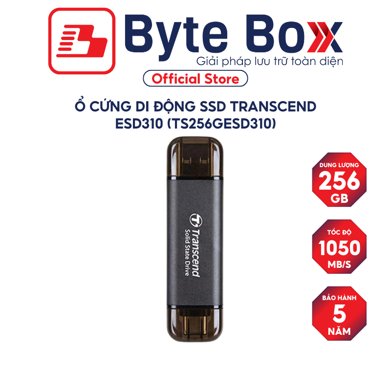 Ổ cứng di động SSD Transcend ESD310 128GB / 256GB 1050MB/s - Bảo hành 5 năm