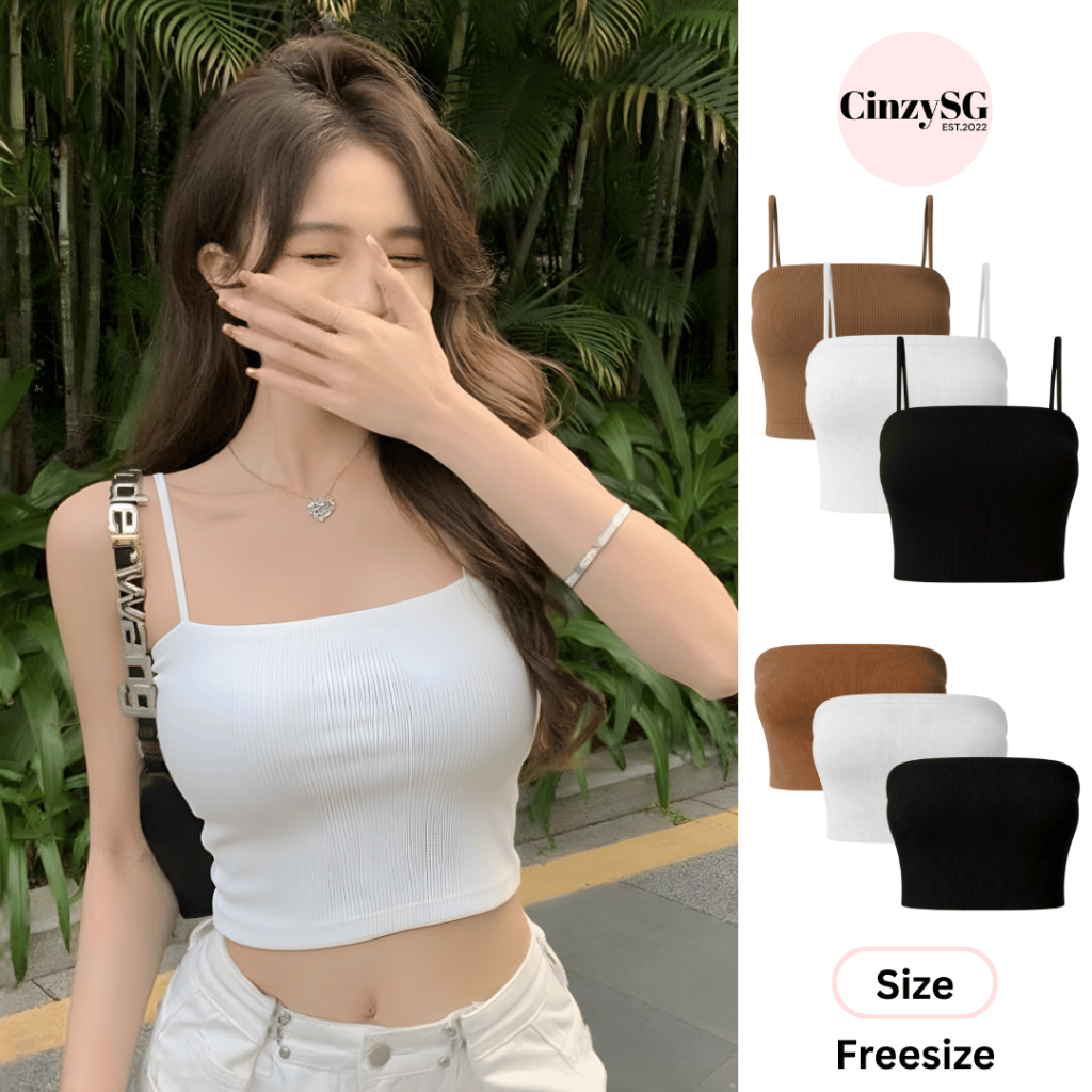 Áo Ống Hai Dây Nữ Croptop Ôm Body Chất Thun Co Giãn Thoáng Mát CinZy SG