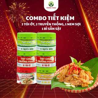  Combo 6 Thịt Chua Trường Foods  2 Truyền Thống 2 Tỏi Ớt 1 Nem Sợi 1 Bì Sần Sật  180g Hộp - Chi Nhánh Hà Nội 