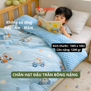  Chăn lông cừu siêu ấm 2 mặt cotton mềm mịn chất hạt đậu kích thước 150x120cm và 100x100cm chống ngạt cho bé 