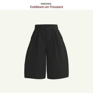  QUẦN SHORT KAKI LỬNG ỐNG SUÔNG RỘNG THIẾT KẾ TỐI GIẢN - CUTDOWN-ON TROUSERS 