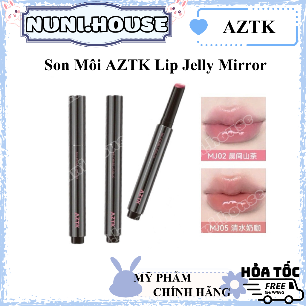 [AZTK] Son Môi AZTK Lip Jelly Mirror Xuân Hè Son Môi Dưỡng Ẩm Làm Che Giấu Đường Viền Môi