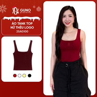  Áo Tank Top Nữ GUNO Hai Dây Cổ Vuông Cotton Cao Cấp Thời Trang Tiện Lợi Dễ Phối Đồ 25AG100 