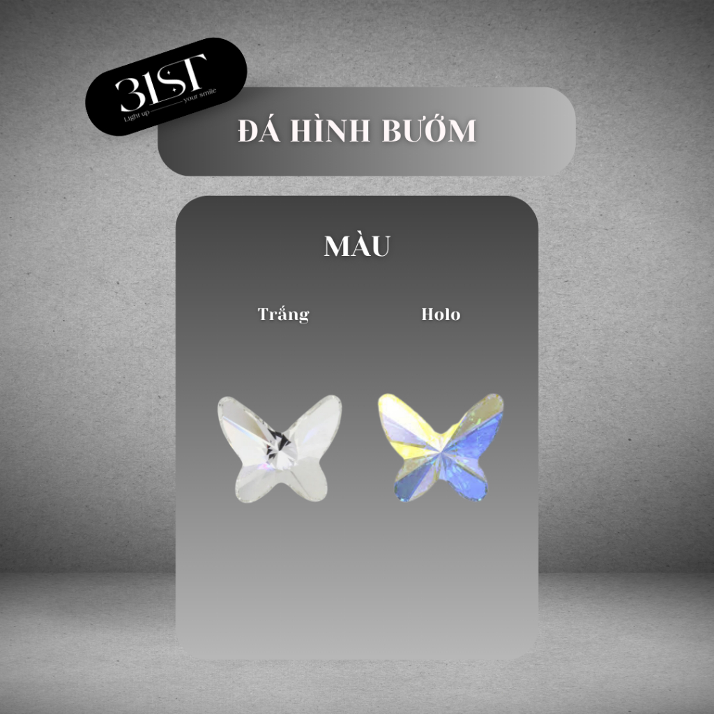 Đá Toothgem Lẻ Hình Bướm | Đá Đính Răng DIY | Bắt Sáng Đẹp