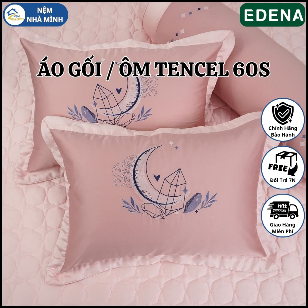 Vỏ Gối Nằm và Gối Ôm Tencel 60S Edena - Cao Cấp, Chính Hãng