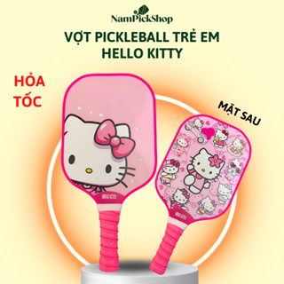  Vợt Pickleball Trẻ Em  tặng bóng quấn vợt  HELLO KITTY 14mm In 2 Mặt Mặt vợt sợi thủy tinh - Lõi tổ ong bền bỉ 