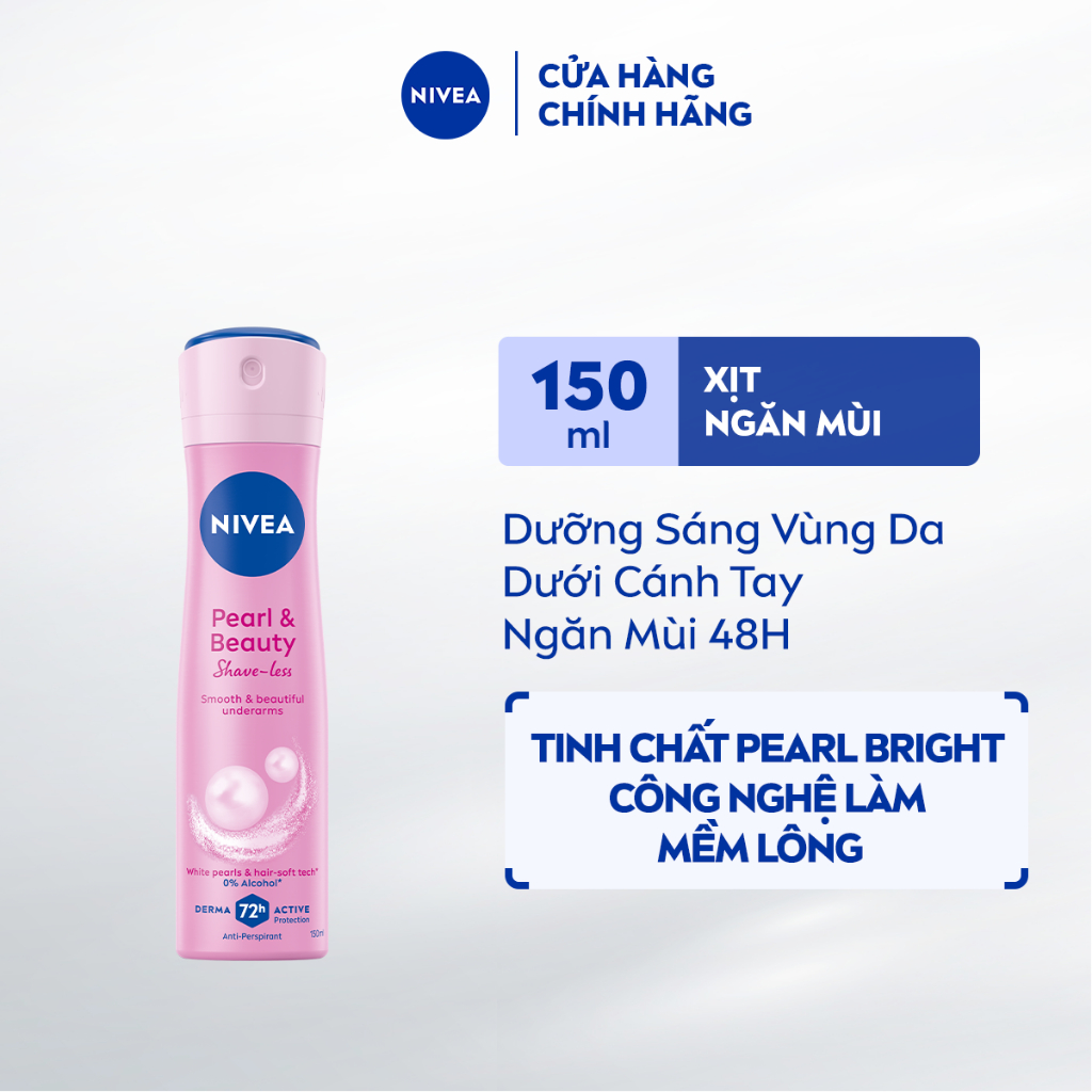 Xịt Ngăn Mùi NIVEA Pearl&Beauty Shaveless Ngọc Trai | Mịn Mượt Da (150 ml) - 85348