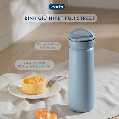 [KHẮC TÊN] Bình Giữ Nhiệt Inochi FUJI STREET, Thép Không Gỉ 316 Chính Hãng Cao Cấp. Giữ Nhiệt Tốt