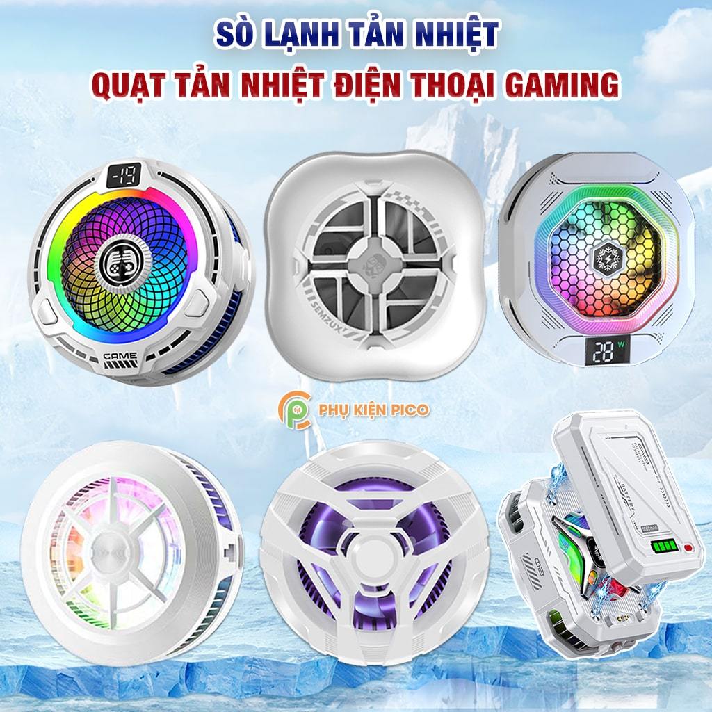 Quạt tản nhiệt điện thoại sò lạnh màu trắng TH12 Pro / FS18 Pro / S2 / S25 Pro / SL50 giảm nhiệt nha
