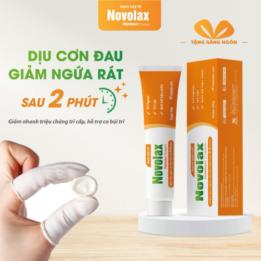 gel bôi giảm đau rát hậu môn, hỗ trợ trĩ nội ngoại Novolax