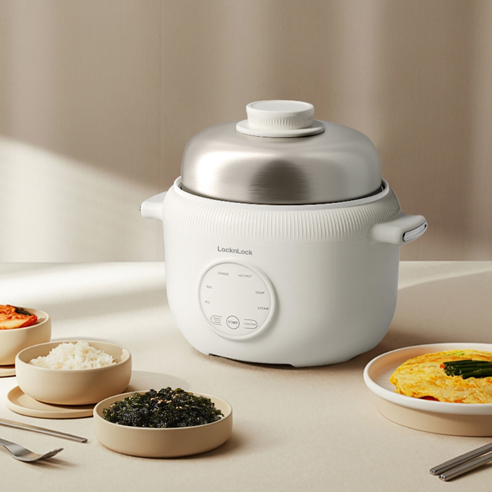 Nồi điện đa năng LocknLock Digital Multipot EJP186IVY kèm xừng hấp inox dung tích 1.6L - LARVA STORE