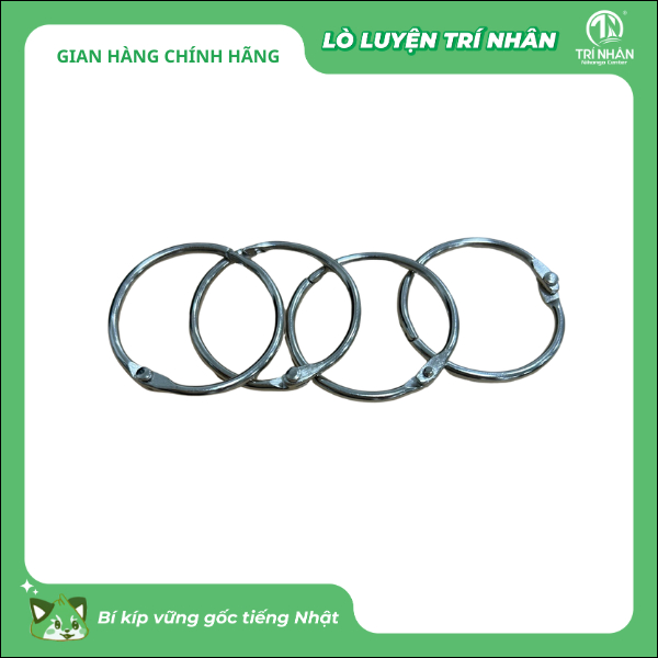 Móc khoen kim loại cho flashcard học tiếng Nhật