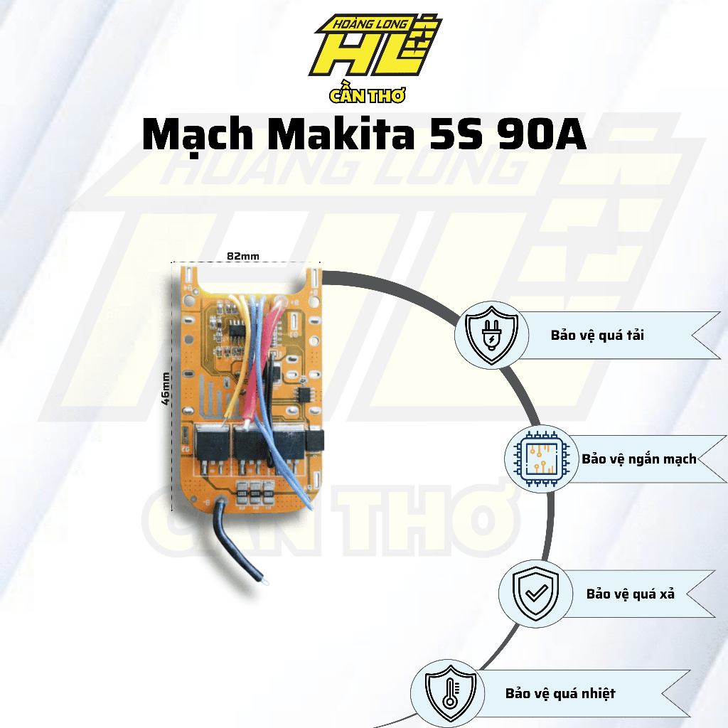 Mạch Máy Khoan 5S 90A Makita (18V/21V) - Tải Lớn, Bền Bỉ