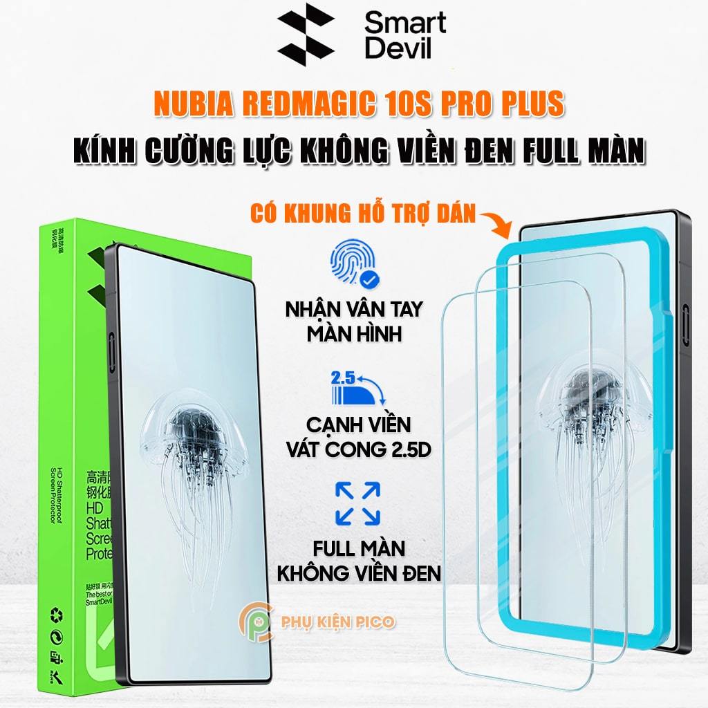 Kính cường lực Nubia Red Magic 10S Pro Plus trong suốt full màn hình Smart Devil - Dán màn hình Redm