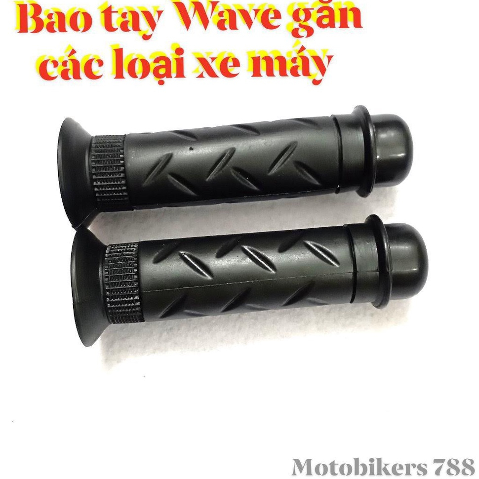 Cặp bao tay kiểu WAVE gù đen gắn các loại xe máy
