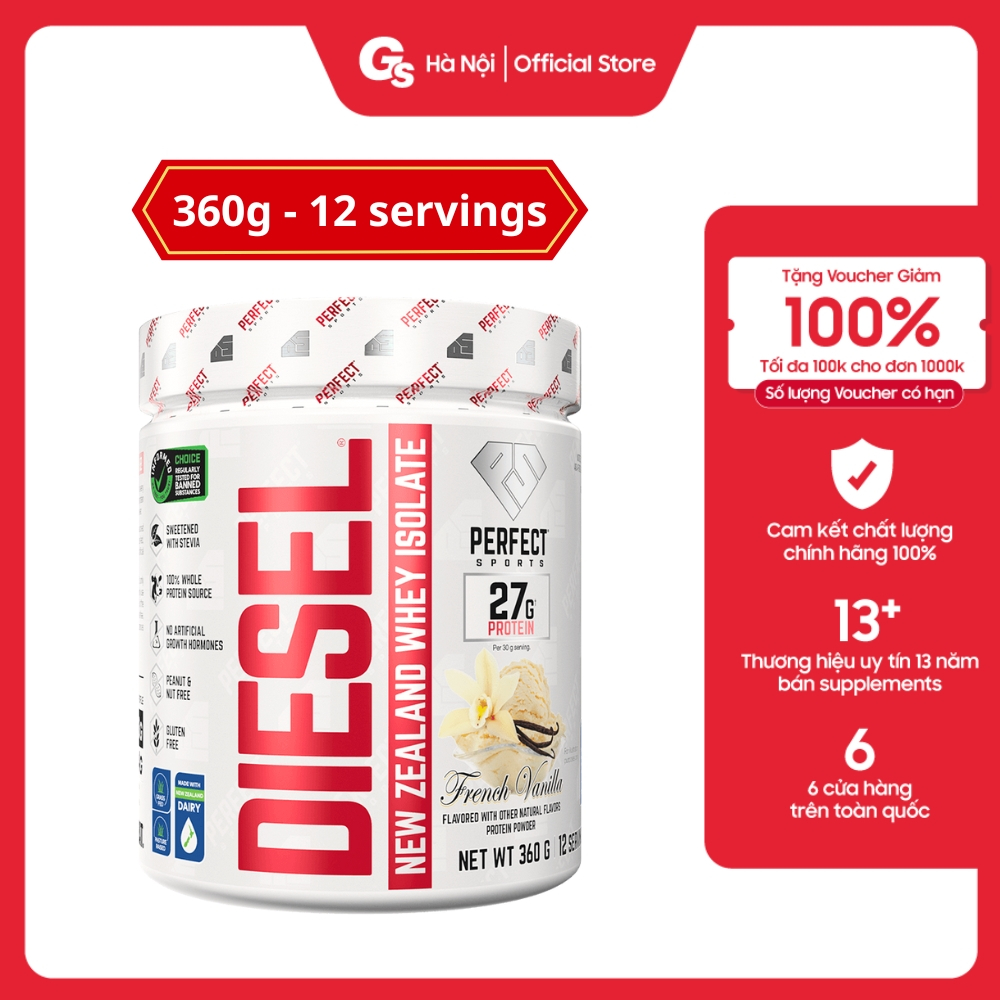 Sữa tăng cơ Perfect Diesel Whey Protein Isolate (360gram) siêu tinh khiết, không gây mụn - Gymstore