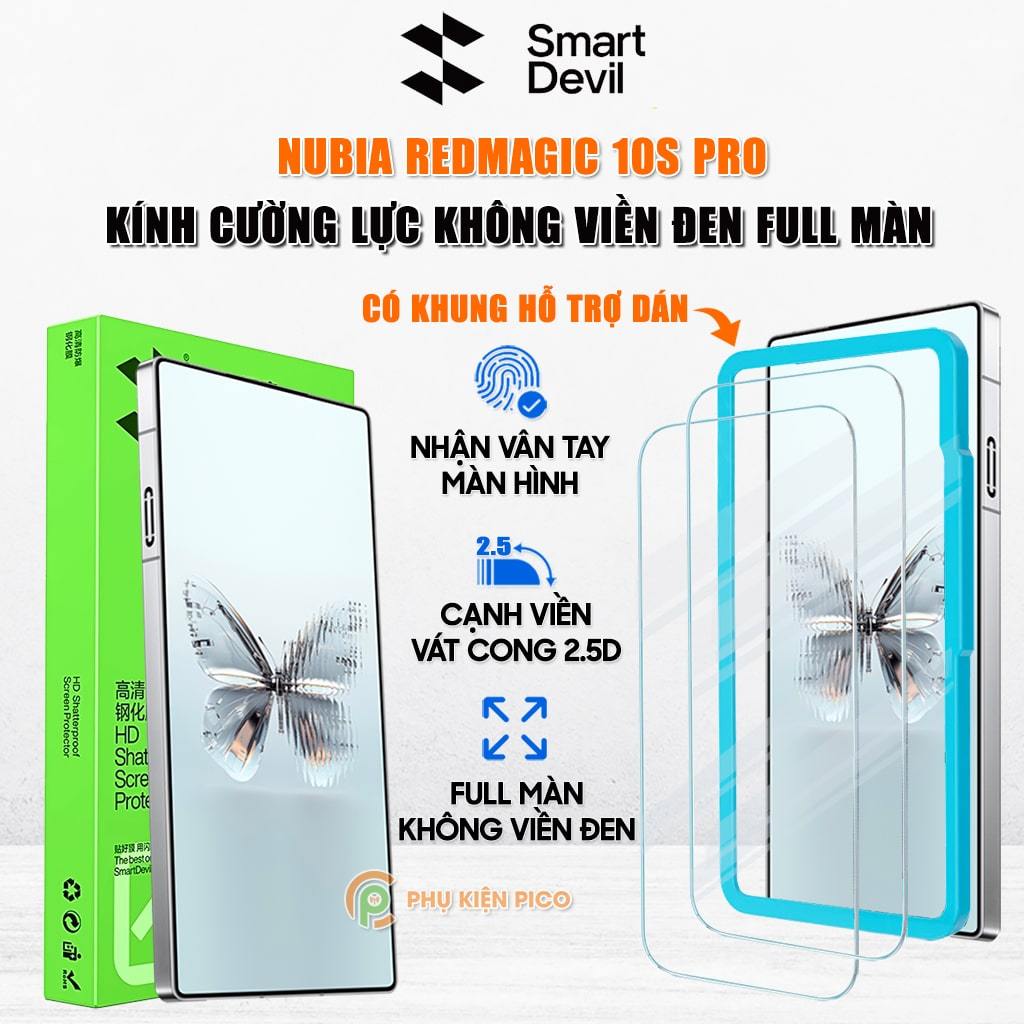 Kính cường lực Nubia Red Magic 10S Pro trong suốt full màn hình Smart Devil - Dán màn hình Redmagic 