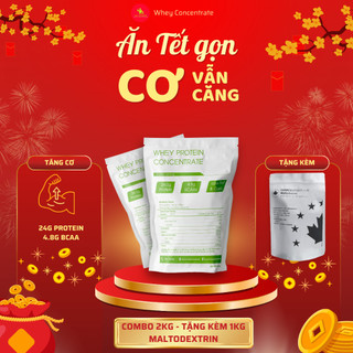  2KG Whey Protein Concentrate 80% Protein VOLAC và 1KG Maltodextrin - Sữa tăng cơ giảm mỡ 