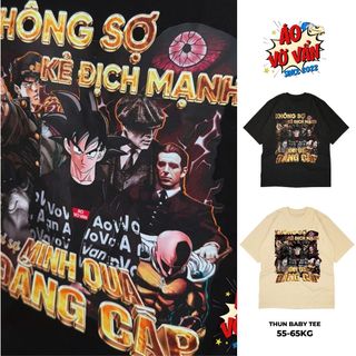  Áo Vớ Vẩn - Áo Thun Oversize Đẳng Cấp Và Oách Xà Lách - Anime Dragonball Sói cô độc One Punch Man- Cotton 100% Nam Nữ 