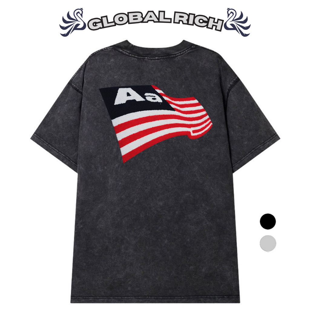 Áo Thun Wash Global Rich Premium Tee Aastu Aa Flag Wave Graphic