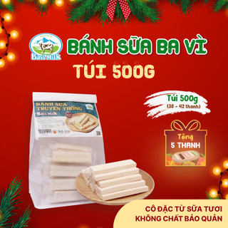  Bánh Sữa Ba Vì Túi 500g   38-42 thanh   Nguyên Chất - Đầy Đủ Hương Vị Sữa Bò Nguyên Chất Ba Vì Milk 
