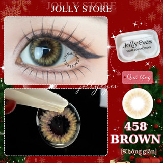  Lens Kính áp tròng 458 Brown LUNA EYES không giãn 14.0mm JOLLY STORE 