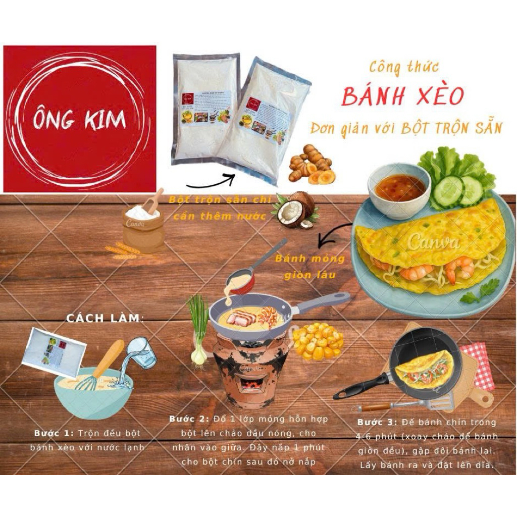 Bột “Bánh Xèo Cốt Dừa” Ông Kim 400g