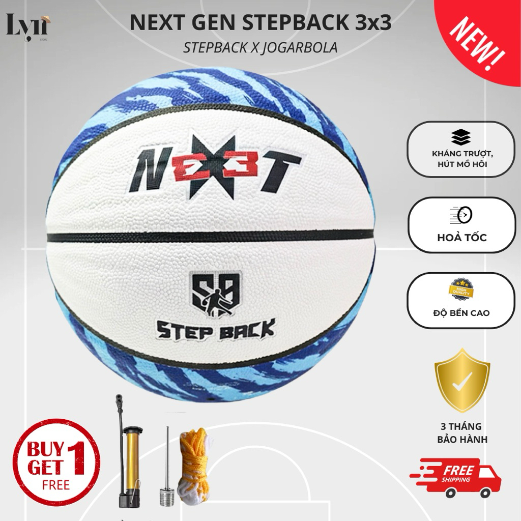 Bóng rổ 3x3 NEXT GEN STEPBACK, bóng rổ da thi đấu 3x3 cao cấp