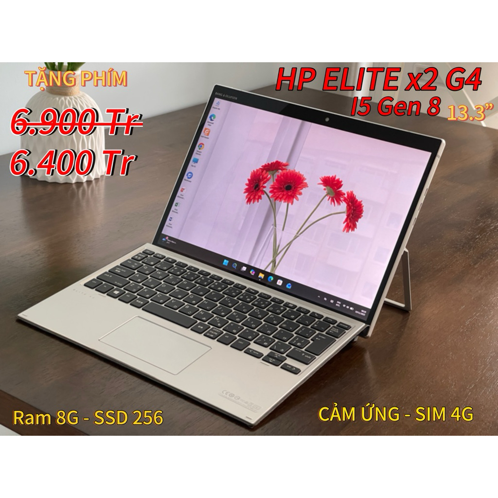 🔴 2 in 1 đẳng cấp HP ELITE x2 G4 |SIM 4G | Cảm ứng, gập xoay 360, bàn phím tháo rời |I5 8265, Ram 8G