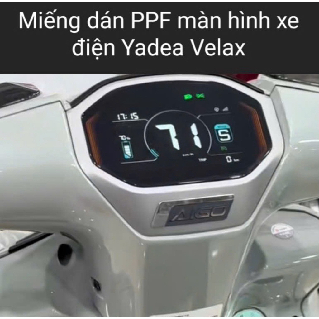 Miếng dán PPF Yadea Velax ,miếng dán PPF màn hình mặt đồng hồ xe điện Yadea Velax.
