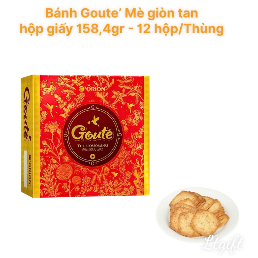 (Sẵn,Sỉ IB)Bánh Goute' Mè giòn tan Hamper Tết hg 158,4gr