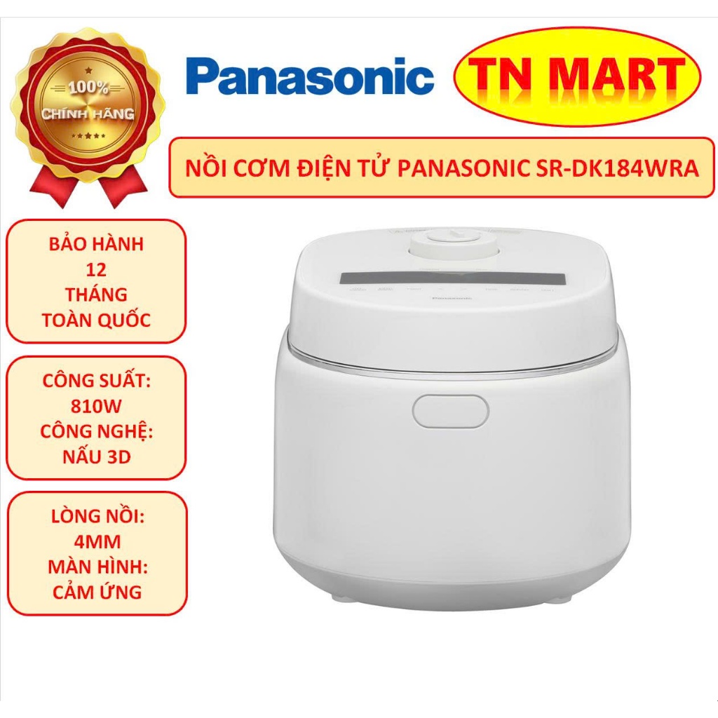 Nồi cơm điện tử Panasonic SR-DK184WRA 1.8 lít & SR-DK104WRA 1.0 lít, lòng nồi 4mm, chính hãng, bảo h