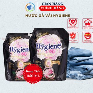  COMBO 2 Bịch Nước Xả Vải Hygiene Hương Hoa Mẫu Đơn - Túi Đen 1150ML 
