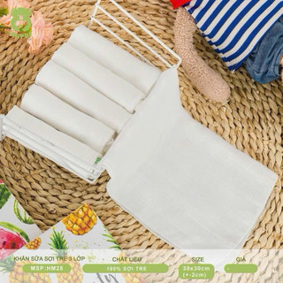 Set 6 Khăn Sữa Sợi Tre 3 Lớp Mipbi cho bé