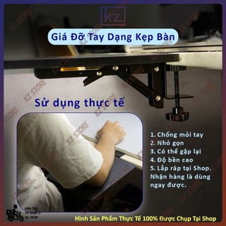 Bộ Giá Đỡ Tay Kẹp Bàn Gấp Gọn, kệ đỡ chuột, bảng gỗ kê tay giảm mỏi - 083
