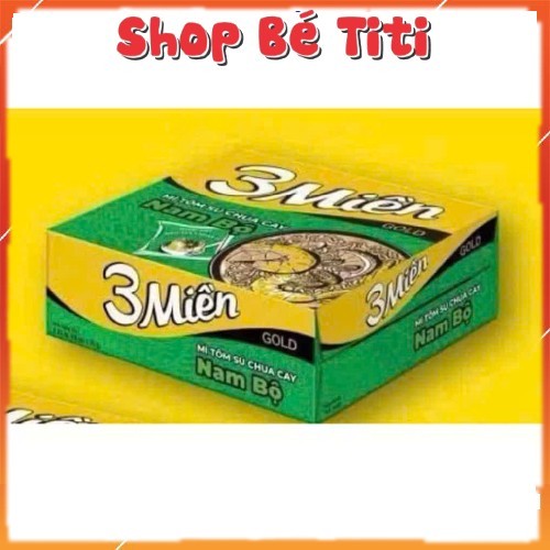 Mì 3 miền gold Thùng 30 gói x 75g Mì Tôm 3 Miền Nam Bộ