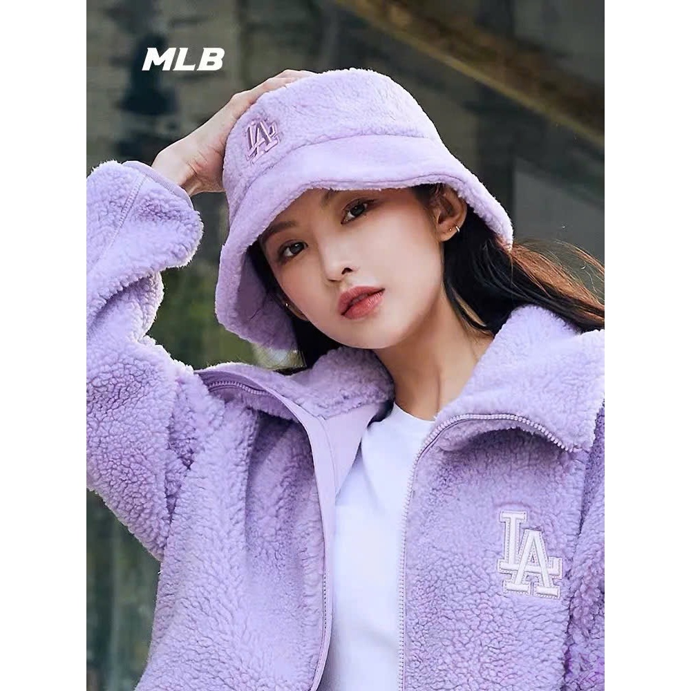 [ CHÍNH HÃNG ] ÁO KHOÁC LÔNG MLB MÀU TÍM & XANH