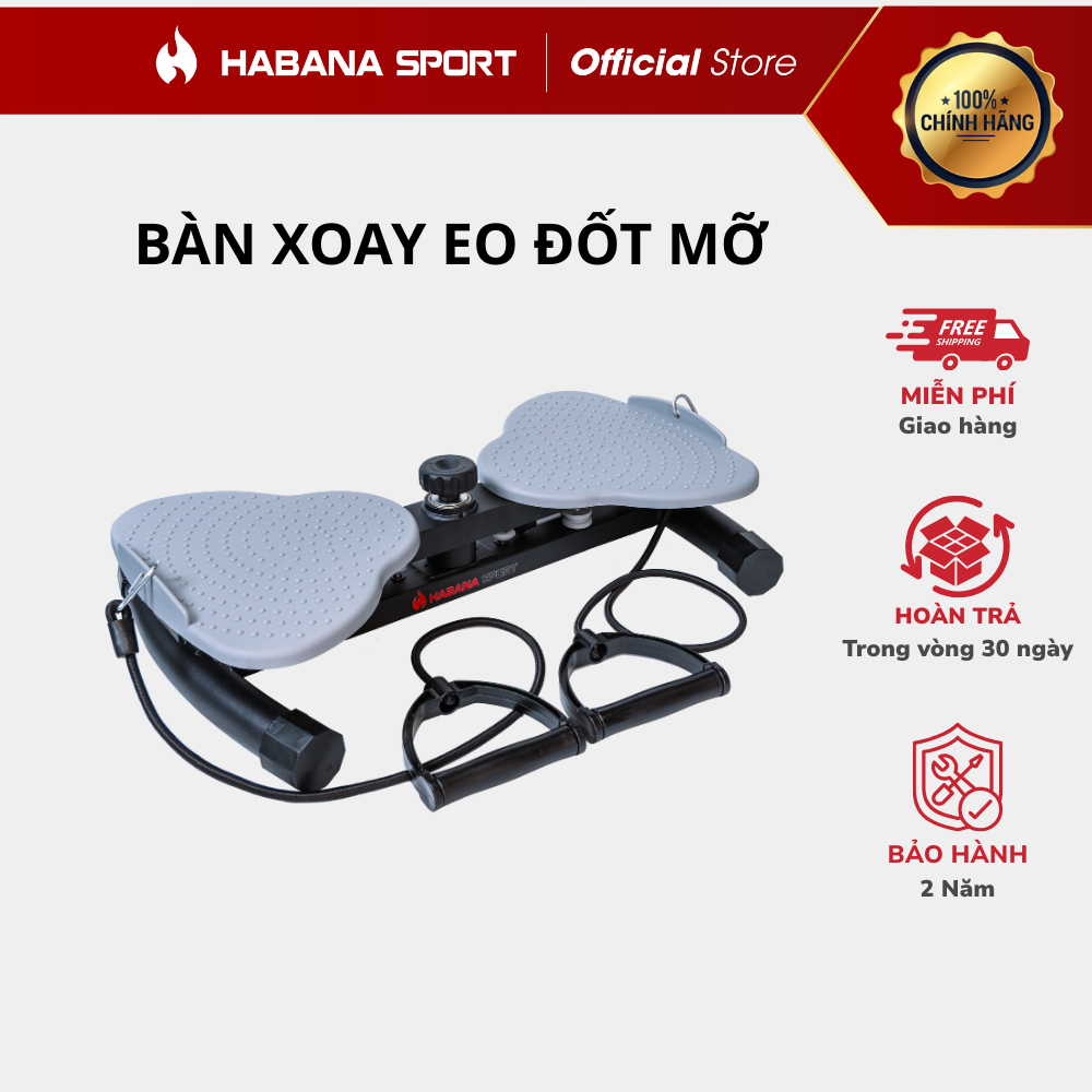 [HABANA SPORT] Bàn Xoay Eo Đốt Mỡ Giảm Cân Tại Nhà, Tích Hợp Massage Chân