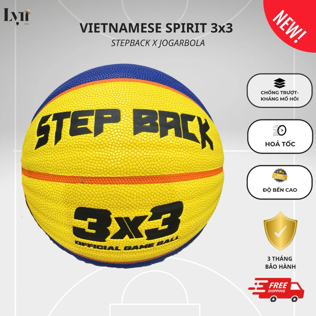 Bóng rổ da 3x3 Stepback Vietnamese Spirit, bóng rổ tiêu chuẩn thi đấu chính hãng