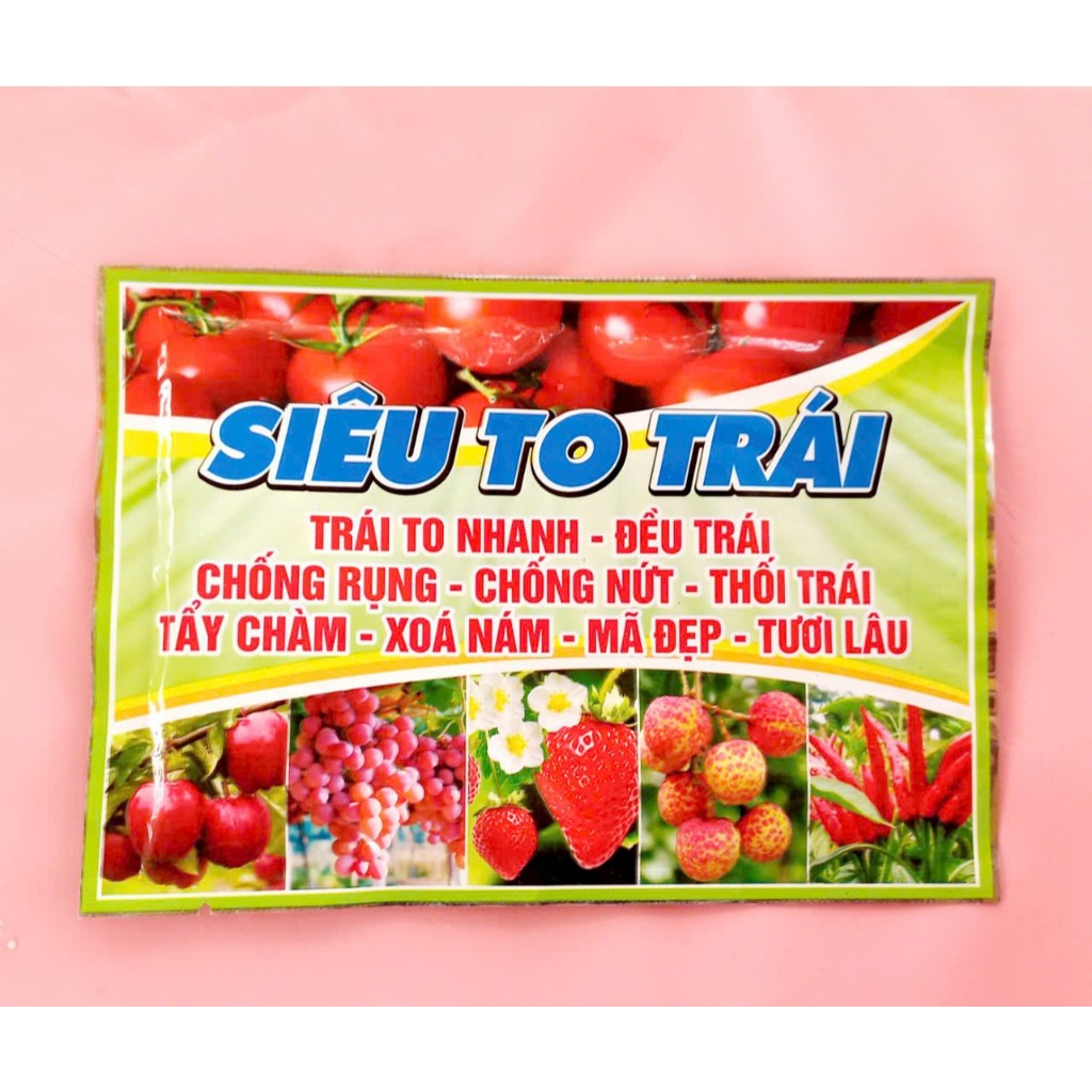 combo 10 gói Phân bón Siêu to trái gói 35gr ngọt quả, lớn quả, to quả, siêu ngọt chắc quả ớt, cà chua, dưa hấu, cam bưởi
