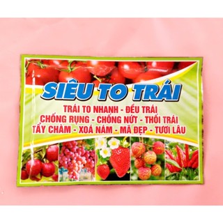 combo 10 gói Phân bón Siêu to trái gói 35gr ngọt quả, lớn quả, to quả, siêu ngọt chắc quả ớt, cà chua, dưa hấu, cam bưởi
