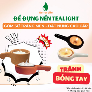  Đế đựng nến Tealight gốm sứ cao cấp dùng cho đèn xông tinh dầu bếp xông thảo mộc tiện lợi 