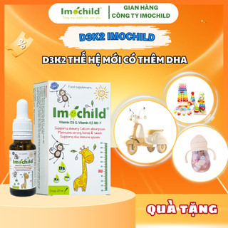  Vitamin D3 K2 IMOCHILD Hỗ Trợ Hấp Thụ Canxi Tăng Chiều Cao Cho Bé Cải Thiện Trí Não D3 IMOCHILD 20ML 