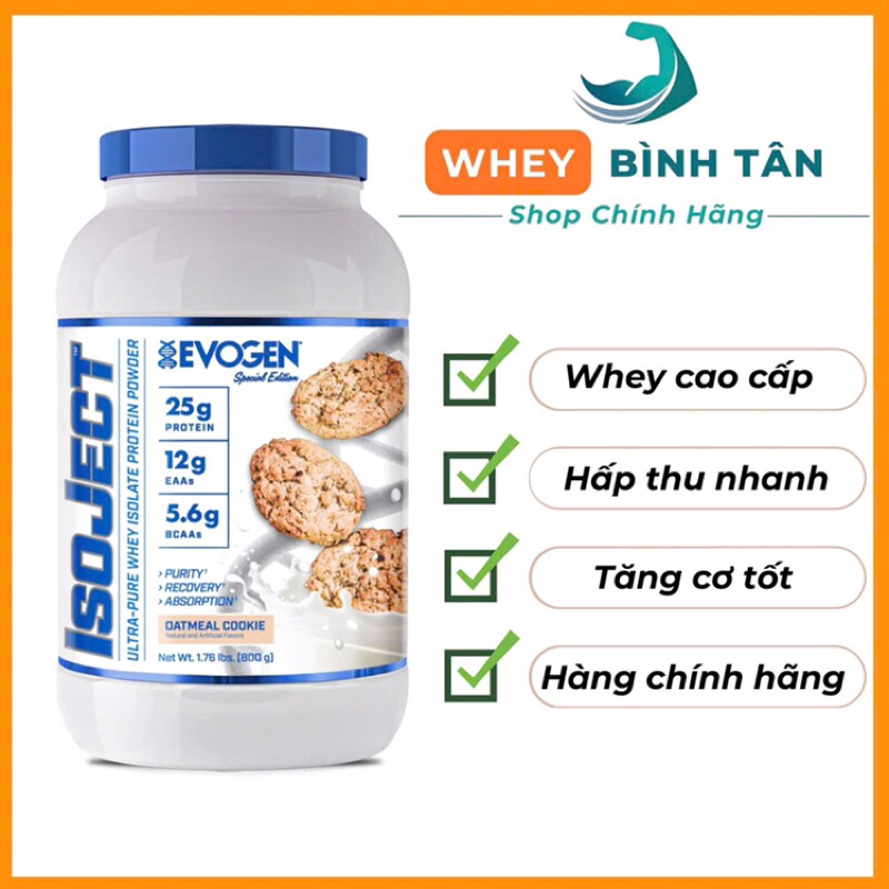 ISOJECT Evogen [Của BBT] Whey isolate hấp thu nhanh, hỗ trợ tập luyện thể thao thể hình