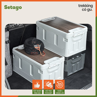  Boxable - Thùng gấp gọn 60L 36L cao cấp kèm nắp gỗ nắp nhôm - Thùng đựng đồ ô tô phù hợp đi dã ngoại câu cá picnic 