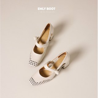 NALYN - GIÀY EMLY DA THẬT MÀU TRẮNG BE