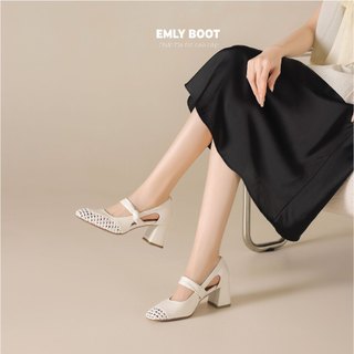 NALYN - GIÀY EMLY DA THẬT MÀU TRẮNG BE