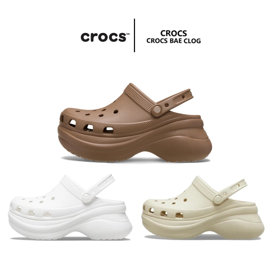 【Chính hãng】WOMEN'S CROCS BAE CLASSIC CLOG  (dép đế cao)