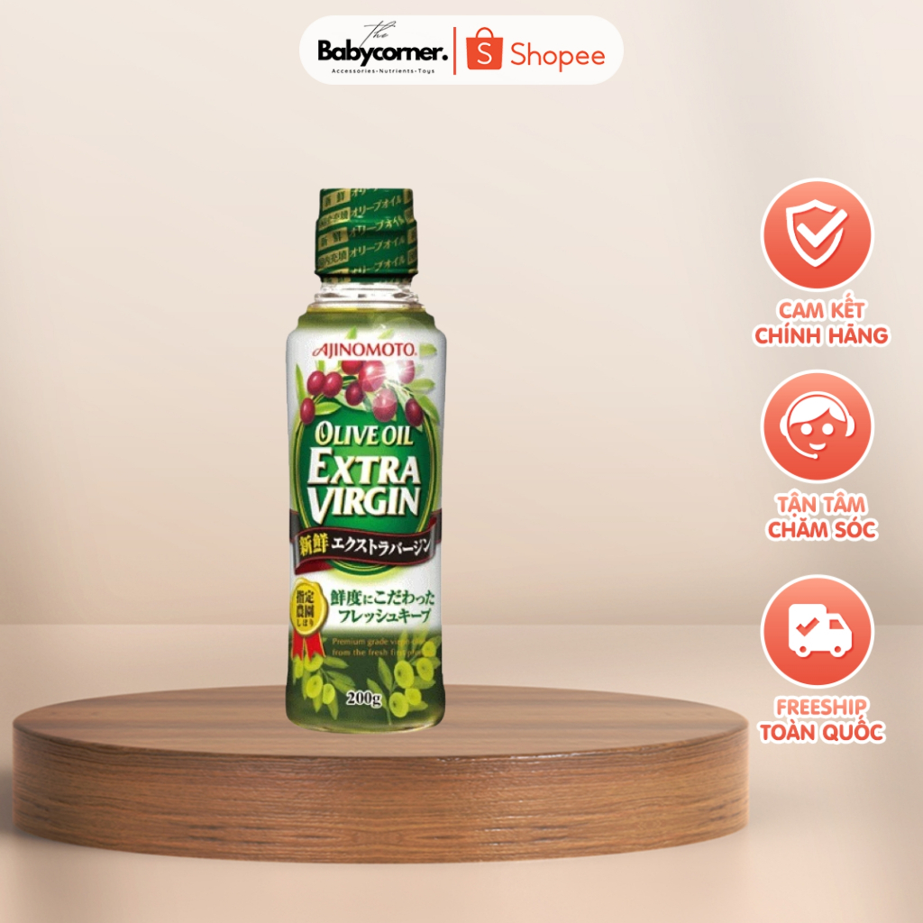 [02.2026]DẦU OLIU AJINOMOTO EXTRA VIRGIN CHO BÉ ĂN DẶM – CHAI THỦY TINH 200G